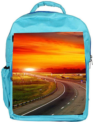 

Snoogg Eco Friendly Canvas The Way To Sunset Backpack Rucksack School Travel Unisex Casual Canvas Bag Bookbag Satchel 5 L Backpack(Blue)