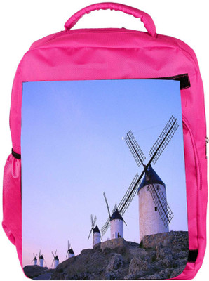 

Snoogg Eco Friendly Canvas Windmill Designer Backpack Rucksack School Travel Unisex Casual Canvas Bag Bookbag Satchel 5 L Backpack(Pink)