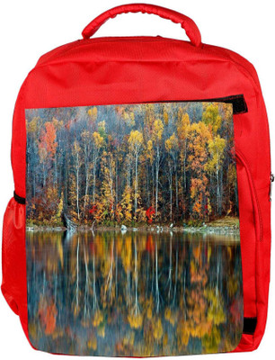 

Snoogg Eco Friendly Canvas Golden Reflection Nature Designer Backpack Rucksack School Travel Unisex Casual Canvas Bag Bookbag Satchel 5 L Backpack(Red)