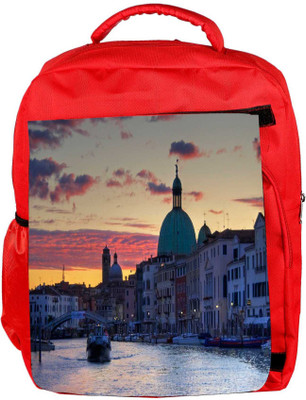 

Snoogg Eco Friendly Canvas Lake At Night Designer Backpack Rucksack School Travel Unisex Casual Canvas Bag Bookbag Satchel 5 L Backpack(Red)