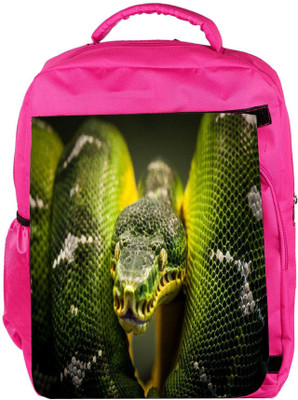 

Snoogg Eco Friendly Canvas Green Snake Designer Backpack Rucksack School Travel Unisex Casual Canvas Bag Bookbag Satchel 5 L Backpack(Pink)