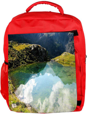 

Snoogg Eco Friendly Canvas Reflection Water Designer Backpack Rucksack School Travel Unisex Casual Canvas Bag Bookbag Satchel 5 L Backpack(Red)