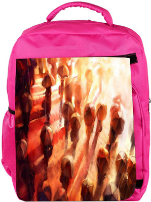 

Snoogg Eco Friendly Canvas People In The Rain 2678 Backpack Rucksack School Travel Unisex Casual Canvas Bag Bookbag Satchel 5 L Backpack(Pink)