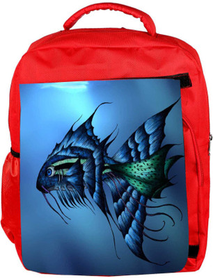 

Snoogg Eco Friendly Canvas Dark Blue Fish Designer Backpack Rucksack School Travel Unisex Casual Canvas Bag Bookbag Satchel 5 L Backpack(Red)