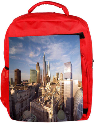 

Snoogg Eco Friendly Canvas Big Buildings Designer Backpack Rucksack School Travel Unisex Casual Canvas Bag Bookbag Satchel 5 L Backpack(Red)