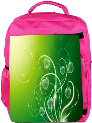 

Snoogg Eco Friendly Canvas Green Leaves Designer Backpack Rucksack School Travel Unisex Casual Canvas Bag Bookbag Satchel 5 L Backpack(Pink)