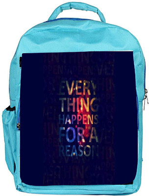 

Snoogg Eco Friendly Canvas Everything Happens For A Reason Backpack Rucksack School Travel Unisex Casual Canvas Bag Bookbag Satchel 5 L Backpack(Blue)