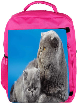 

Snoogg Eco Friendly Canvas Fluffy Kittens Animal Designer Backpack Rucksack School Travel Unisex Casual Canvas Bag Bookbag Satchel 5 L Backpack(Pink)