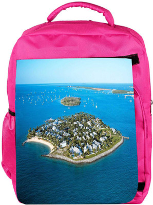 

Snoogg Eco Friendly Canvas Small Islands Designer Backpack Rucksack School Travel Unisex Casual Canvas Bag Bookbag Satchel 5 L Backpack(Pink)