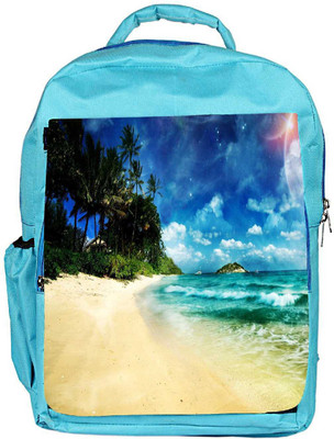 

Snoogg Eco Friendly Canvas Perfect Vacation Spot Designer Backpack Rucksack School Travel Unisex Casual Canvas Bag Bookbag Satchel 5 L Backpack(Blue)