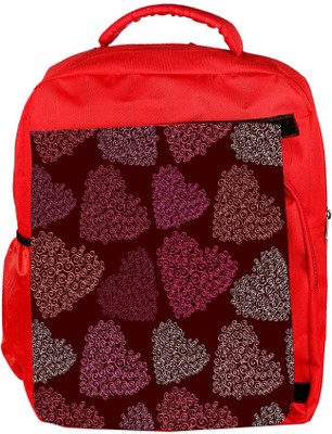

Snoogg Eco Friendly Canvas Multicolor Hearts Designer Backpack Rucksack School Travel Unisex Casual Canvas Bag Bookbag Satchel 5 L Backpack(Red)