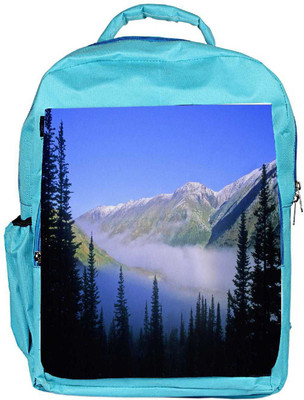 

Snoogg Eco Friendly Canvas Mountain Fog Designer Backpack Rucksack School Travel Unisex Casual Canvas Bag Bookbag Satchel 5 L Backpack(Blue)