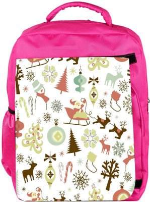 

Snoogg Eco Friendly Canvas Christmas Season Designer Backpack Rucksack School Travel Unisex Casual Canvas Bag Bookbag Satchel 5 L Backpack(Pink)