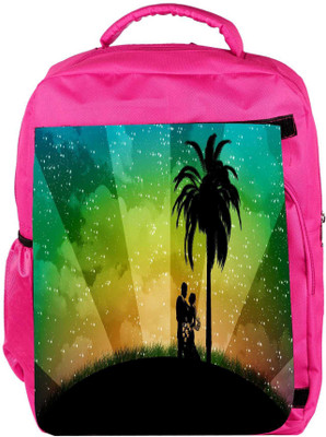 

Snoogg Eco Friendly Canvas Couple Designer Backpack Rucksack School Travel Unisex Casual Canvas Bag Bookbag Satchel 5 L Backpack(Pink)