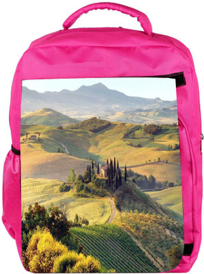 

Snoogg Eco Friendly Canvas Blue River View Designer Backpack Rucksack School Travel Unisex Casual Canvas Bag Bookbag Satchel 5 L Backpack(Pink)
