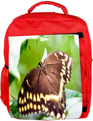 

Snoogg Eco Friendly Canvas Brown Butterfly Designer Backpack Rucksack School Travel Unisex Casual Canvas Bag Bookbag Satchel 5 L Backpack(Red)
