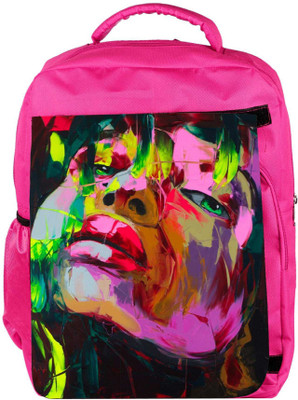 

Snoogg Eco Friendly Canvas Shyla Painting Backpack Rucksack School Travel Unisex Casual Canvas Bag Bookbag Satchel 5 L Backpack(Pink)