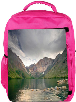 

Snoogg Eco Friendly Canvas River And Mountains Designer Backpack Rucksack School Travel Unisex Casual Canvas Bag Bookbag Satchel 5 L Backpack(Pink)