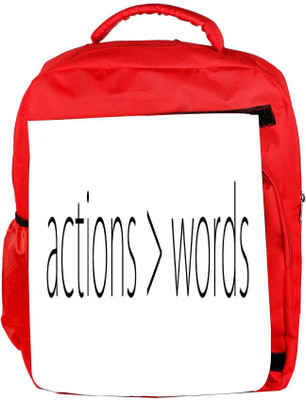 

Snoogg Eco Friendly Canvas Actions > Words Backpack Rucksack School Travel Unisex Casual Canvas Bag Bookbag Satchel 5 L Backpack(Red)
