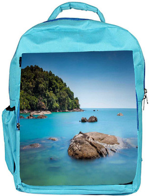 

Snoogg Eco Friendly Canvas Rocks In The Ocean Designer Backpack Rucksack School Travel Unisex Casual Canvas Bag Bookbag Satchel 5 L Backpack(Blue)