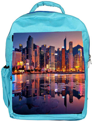 

Snoogg Eco Friendly Canvas Abstract Buildings Designer Backpack Rucksack School Travel Unisex Casual Canvas Bag Bookbag Satchel 5 L Backpack(Blue)