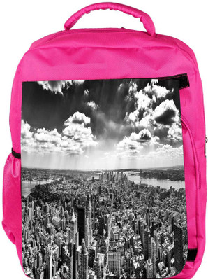

Snoogg Eco Friendly Canvas Black And White New York City Designer Backpack Rucksack School Travel Unisex Casual Canvas Bag Bookbag Satchel 5 L Backpack(Pink)