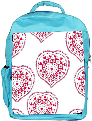

Snoogg Eco Friendly Canvas Red Heart White Pattern Designer Backpack Rucksack School Travel Unisex Casual Canvas Bag Bookbag Satchel 5 L Backpack(Blue)