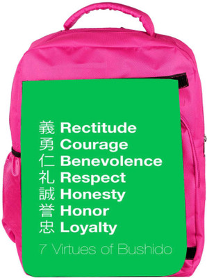 

Snoogg Eco Friendly Canvas Bushido Signs 2739 Backpack Rucksack School Travel Unisex Casual Canvas Bag Bookbag Satchel 5 L Backpack(Pink)