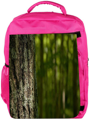 

Snoogg Eco Friendly Canvas Wooden Tree Designer Backpack Rucksack School Travel Unisex Casual Canvas Bag Bookbag Satchel 5 L Backpack(Pink)