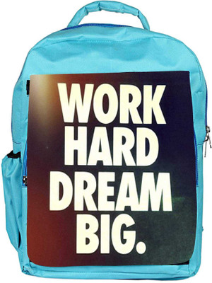

Snoogg Eco Friendly Canvas Work Hard Dream Big Backpack Rucksack School Travel Unisex Casual Canvas Bag Bookbag Satchel 5 L Backpack(Blue)