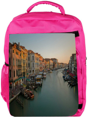 

Snoogg Eco Friendly Canvas Lake At Evening Designer Backpack Rucksack School Travel Unisex Casual Canvas Bag Bookbag Satchel 5 L Backpack(Pink)