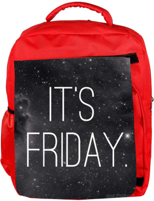 

Snoogg Eco Friendly Canvas Its Friday! Backpack Rucksack School Travel Unisex Casual Canvas Bag Bookbag Satchel 5 L Backpack(Red)