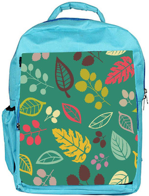 

Snoogg Eco Friendly Canvas Colorful Leaves Blue Designer Backpack Rucksack School Travel Unisex Casual Canvas Bag Bookbag Satchel 5 L Backpack(Blue)