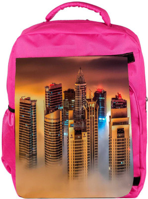 

Snoogg Eco Friendly Canvas Group Of Building Designer Backpack Rucksack School Travel Unisex Casual Canvas Bag Bookbag Satchel 5 L Backpack(Pink)