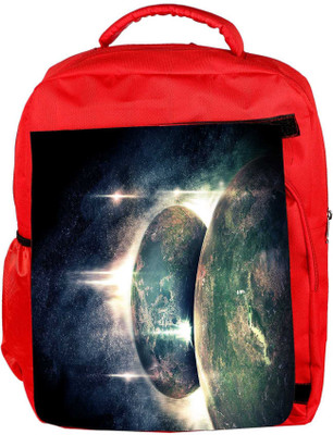 

Snoogg Eco Friendly Canvas Reflection Of Earth Designer Backpack Rucksack School Travel Unisex Casual Canvas Bag Bookbag Satchel 5 L Backpack(Red)