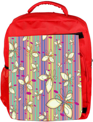 

Snoogg Eco Friendly Canvas Cream Floral Pattern Designer Backpack Rucksack School Travel Unisex Casual Canvas Bag Bookbag Satchel 5 L Backpack(Red)
