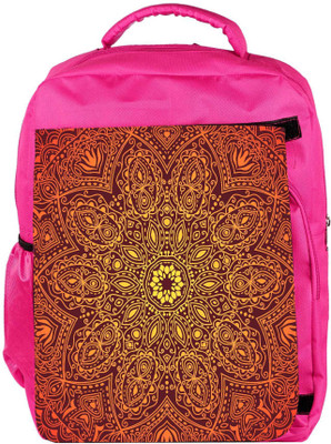 

Snoogg Eco Friendly Canvas Ornamental Lace Pattern Backpack Rucksack School Travel Unisex Casual Canvas Bag Bookbag Satchel 5 L Backpack(Pink)