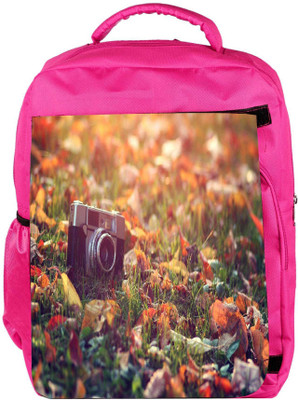 

Snoogg Eco Friendly Canvas Vintage Camera Designer Backpack Rucksack School Travel Unisex Casual Canvas Bag Bookbag Satchel 5 L Backpack(Pink)