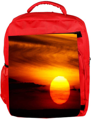 

Snoogg Eco Friendly Canvas Amazing Sunset Designer Backpack Rucksack School Travel Unisex Casual Canvas Bag Bookbag Satchel 5 L Backpack(Red)