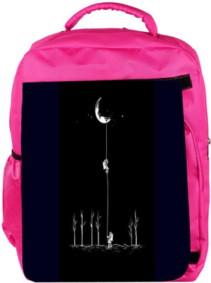 

Snoogg Eco Friendly Canvas Moon Astro Power Backpack Rucksack School Travel Unisex Casual Canvas Bag Bookbag Satchel 5 L Backpack(Pink)