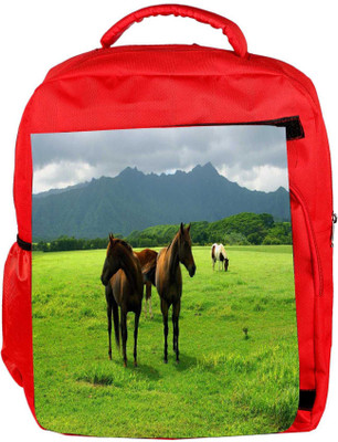 

Snoogg Eco Friendly Canvas White Horses Designer Backpack Rucksack School Travel Unisex Casual Canvas Bag Bookbag Satchel 5 L Backpack(Red)