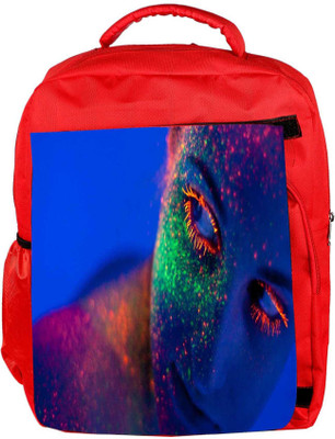 

Snoogg Eco Friendly Canvas Fluorescence Make Up Designer Backpack Rucksack School Travel Unisex Casual Canvas Bag Bookbag Satchel 5 L Backpack(Red)