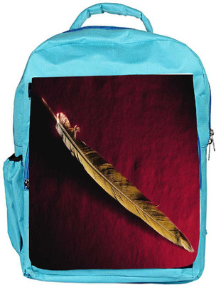

Snoogg Eco Friendly Canvas Single Feather Designer Backpack Rucksack School Travel Unisex Casual Canvas Bag Bookbag Satchel 5 L Backpack(Blue)