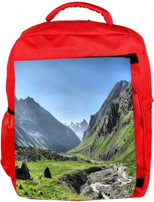 

Snoogg Eco Friendly Canvas Green Garden Pathway Designer Backpack Rucksack School Travel Unisex Casual Canvas Bag Bookbag Satchel 5 L Backpack(Red)