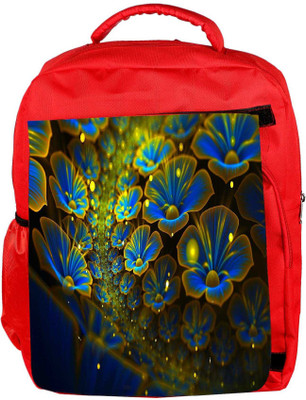 

Snoogg Eco Friendly Canvas Blue Floral Petals Designer Backpack Rucksack School Travel Unisex Casual Canvas Bag Bookbag Satchel 5 L Backpack(Red)