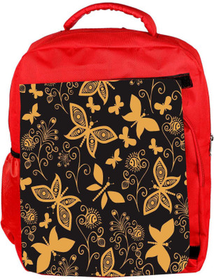 

Snoogg Eco Friendly Canvas Golden Butterfly Designer Backpack Rucksack School Travel Unisex Casual Canvas Bag Bookbag Satchel 5 L Backpack(Red)