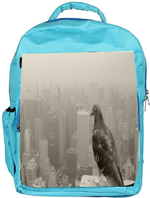 

Snoogg Eco Friendly Canvas Empire State Pigeon Designer Backpack Rucksack School Travel Unisex Casual Canvas Bag Bookbag Satchel 5 L Backpack(Blue)