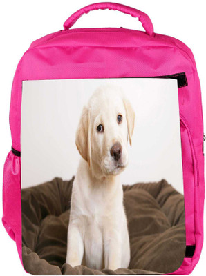 

Snoogg Eco Friendly Canvas Cute Puppy Designer Backpack Rucksack School Travel Unisex Casual Canvas Bag Bookbag Satchel 5 L Backpack(Pink)