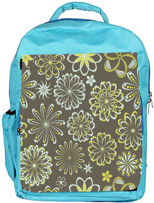 

Snoogg Eco Friendly Canvas White Florals Designer Backpack Rucksack School Travel Unisex Casual Canvas Bag Bookbag Satchel 5 L Backpack(Blue)