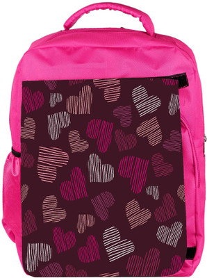 

Snoogg Eco Friendly Canvas Multicolor Abstract Hearts Designer Backpack Rucksack School Travel Unisex Casual Canvas Bag Bookbag Satchel 5 L Backpack(Pink)